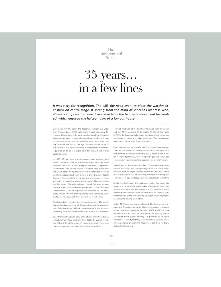 AHCI - The Independent Spirit, Time Makers since 1985